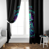 Witch Skull Window Curtain Skull Witch Hello Darkness My Old Friend - Wonder Print Shop