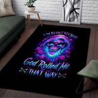 Rose Skull Area Rug I'm Blunt Because God Rolled Me That Way - Wonder Print Shop