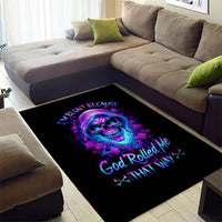Rose Skull Area Rug I'm Blunt Because God Rolled Me That Way - Wonder Print Shop
