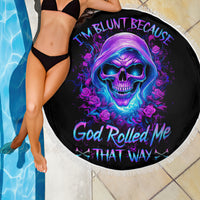 Rose Skull Beach Blanket I'm Blunt Because God Rolled Me That Way - Wonder Print Shop