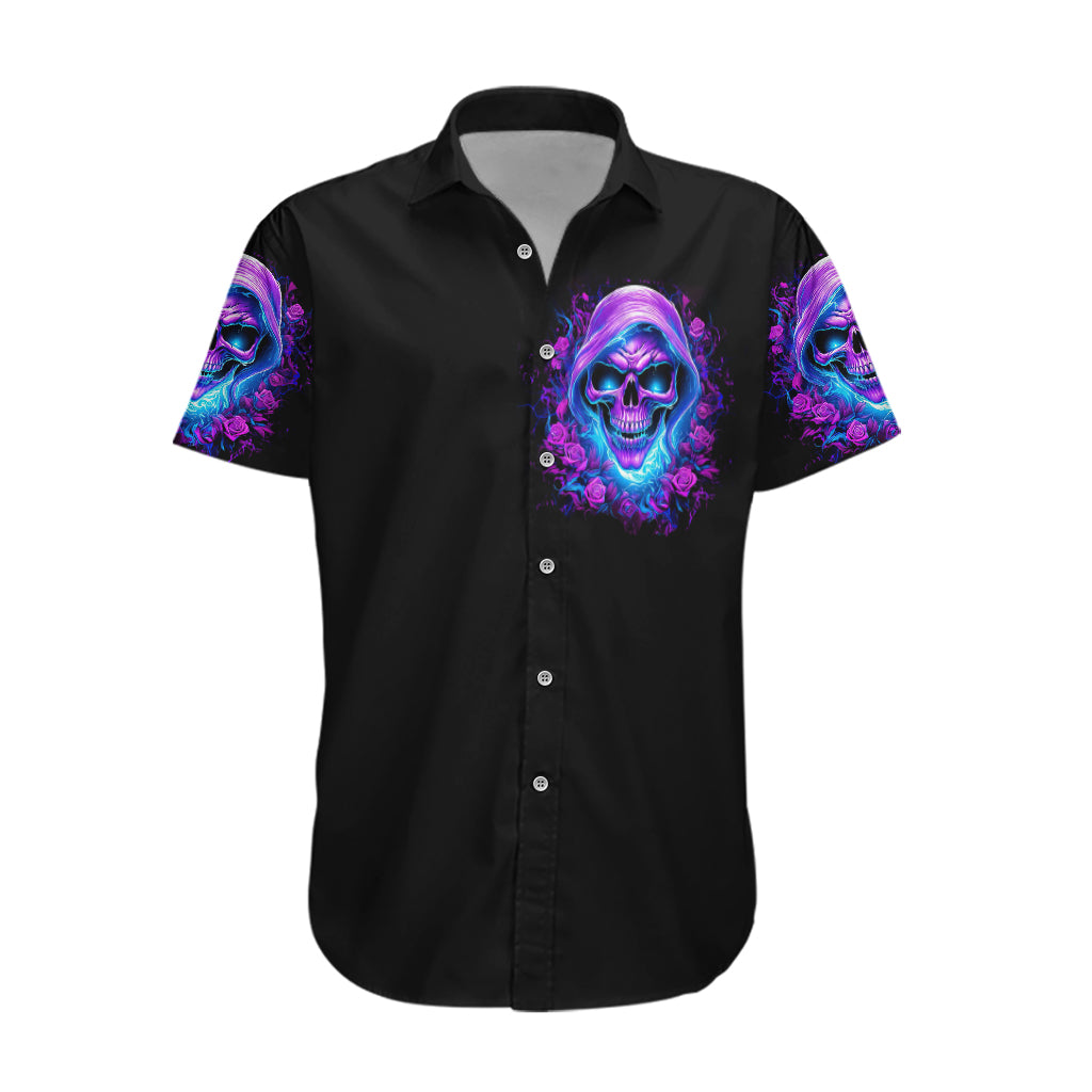 Rose Skull Hawaiian Shirt I'm Blunt Because God Rolled Me That Way - Wonder Print Shop