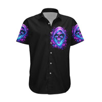 Rose Skull Hawaiian Shirt I'm Blunt Because God Rolled Me That Way - Wonder Print Shop