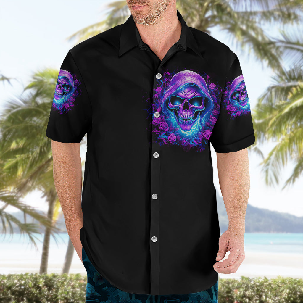 Rose Skull Hawaiian Shirt I'm Blunt Because God Rolled Me That Way - Wonder Print Shop