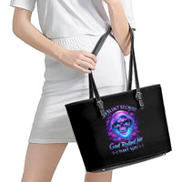 Rose Skull Leather Tote Bag I'm Blunt Because God Rolled Me That Way - Wonder Print Shop