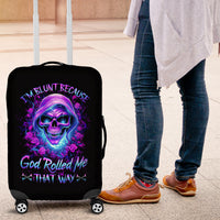Rose Skull Luggage Cover I'm Blunt Because God Rolled Me That Way - Wonder Print Shop