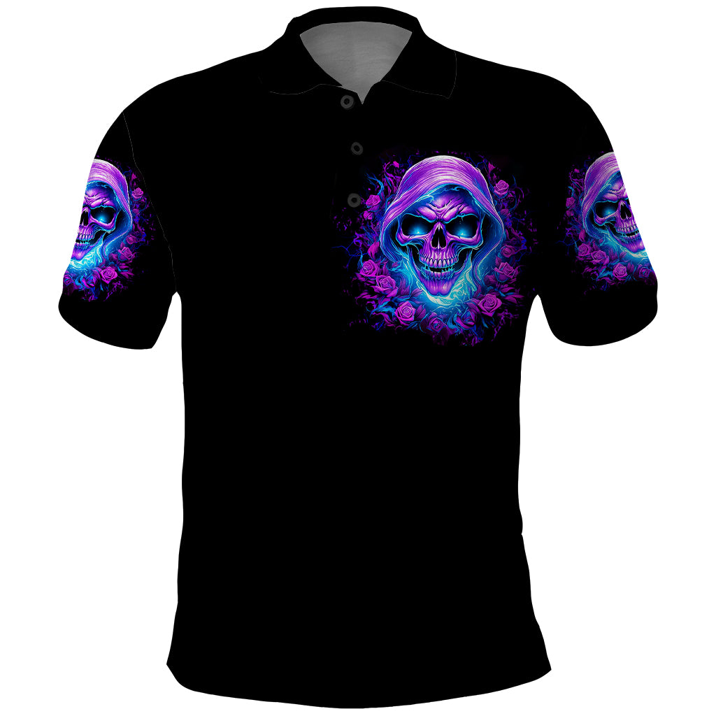 Rose Skull Polo Shirt I'm Blunt Because God Rolled Me That Way - Wonder Print Shop