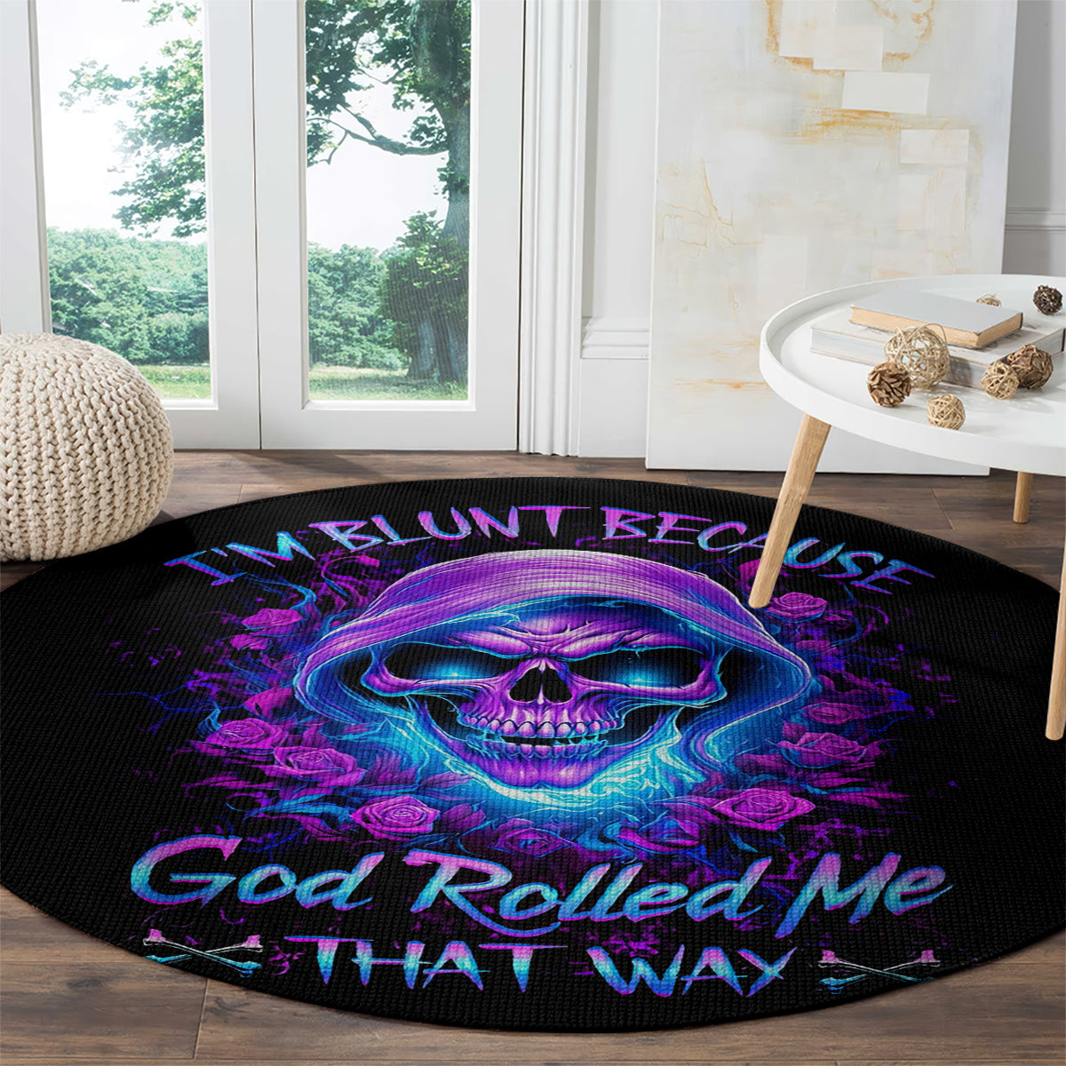rose-skull-round-carpet-im-blunt-because-god-rolled-me-that-way