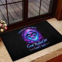 Rose Skull Rubber Doormat I'm Blunt Because God Rolled Me That Way - Wonder Print Shop