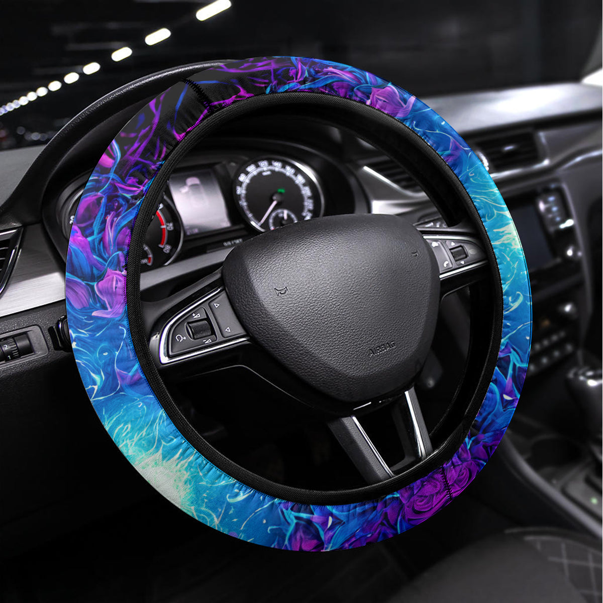 Rose Skull Steering Wheel Cover I'm Blunt Because God Rolled Me That Way - Wonder Print Shop