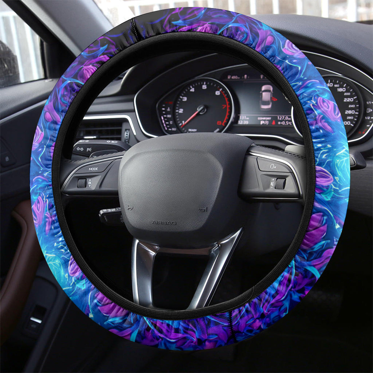 Rose Skull Steering Wheel Cover I'm Blunt Because God Rolled Me That Way - Wonder Print Shop