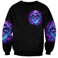 Rose Skull Sweatshirt I'm Blunt Because God Rolled Me That Way - Wonder Print Shop