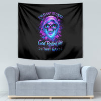 Rose Skull Tapestry I'm Blunt Because God Rolled Me That Way - Wonder Print Shop