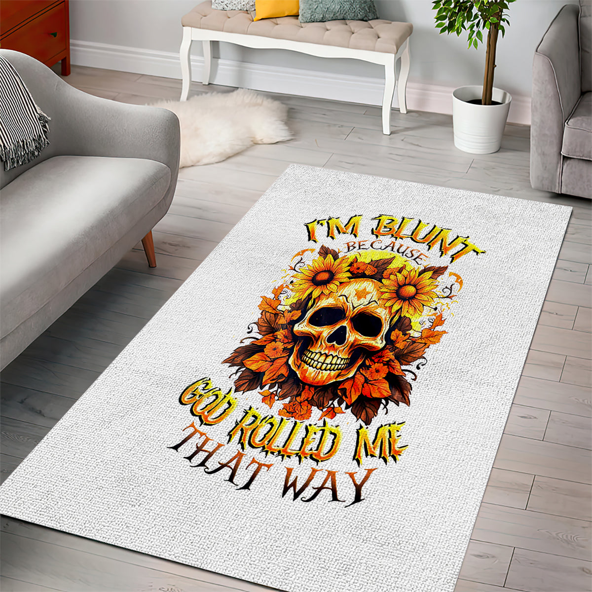 sunflower-skull-area-rug-sunflower-im-blunt-because-god-rolled-me-that-way