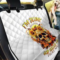 Sunflower Skull Back Car Seat Cover Sunflower I'm Blunt Because God Rolled Me That Way - Wonder Print Shop