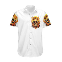 Sunflower Skull Hawaiian Shirt Sunflower I'm Blunt Because God Rolled Me That Way - Wonder Print Shop