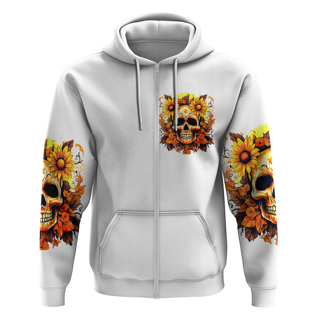 Sunflower Skull Hoodie Sunflower I'm Blunt Because God Rolled Me That Way - Wonder Print Shop