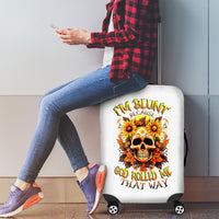 Sunflower Skull Luggage Cover Sunflower I'm Blunt Because God Rolled Me That Way - Wonder Print Shop