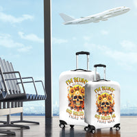 Sunflower Skull Luggage Cover Sunflower I'm Blunt Because God Rolled Me That Way - Wonder Print Shop