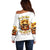 Sunflower Skull Off Shoulder Sweater Sunflower I'm Blunt Because God Rolled Me That Way - Wonder Print Shop