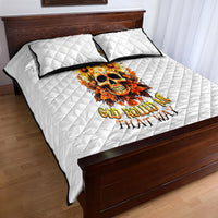 Sunflower Skull Quilt Bed Set Sunflower I'm Blunt Because God Rolled Me That Way - Wonder Print Shop
