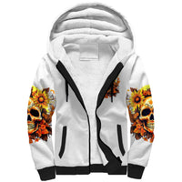 Sunflower Skull Sherpa Hoodie Sunflower I'm Blunt Because God Rolled Me That Way - Wonder Print Shop