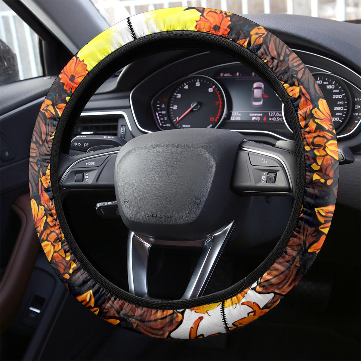 Sunflower Skull Steering Wheel Cover Sunflower I'm Blunt Because God Rolled Me That Way - Wonder Print Shop
