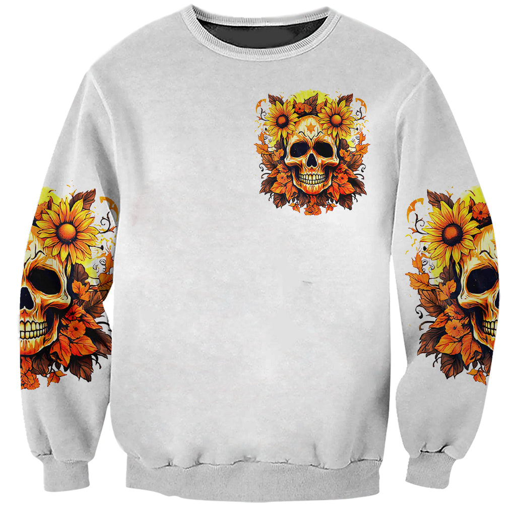 Sunflower Skull Sweatshirt Sunflower I'm Blunt Because God Rolled Me That Way - Wonder Print Shop