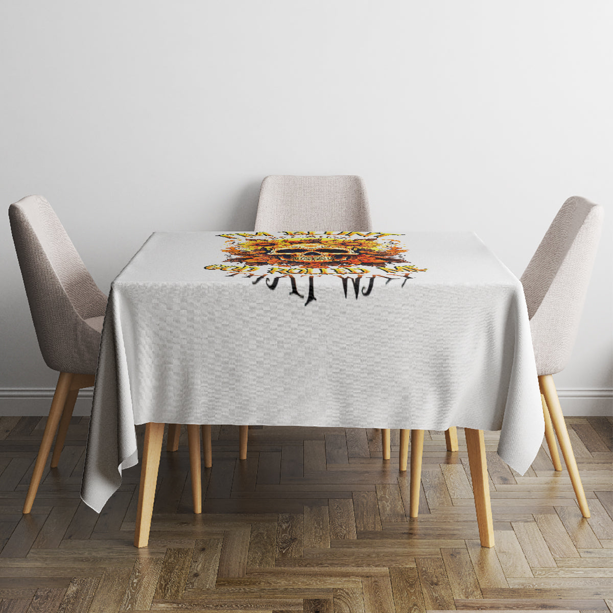 Sunflower Skull Tablecloth Sunflower I'm Blunt Because God Rolled Me That Way - Wonder Print Shop
