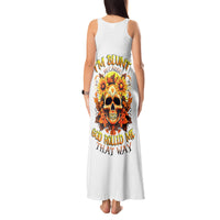 Sunflower Skull Tank Maxi Dress Sunflower I'm Blunt Because God Rolled Me That Way - Wonder Print Shop