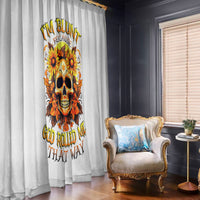 Sunflower Skull Window Curtain Sunflower I'm Blunt Because God Rolled Me That Way - Wonder Print Shop