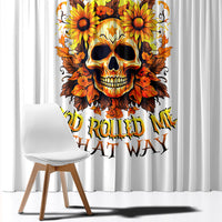 Sunflower Skull Window Curtain Sunflower I'm Blunt Because God Rolled Me That Way - Wonder Print Shop