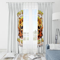 Sunflower Skull Window Curtain Sunflower I'm Blunt Because God Rolled Me That Way - Wonder Print Shop