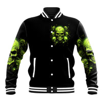 Thunder Skull Baseball Jacket Thunder Skull I Never Alone My Demon With Me 24/7 - Wonder Print Shop