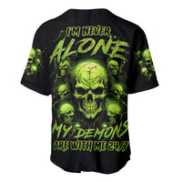 Thunder Skull Baseball Jersey Thunder Skull I Never Alone My Demon With Me 24/7 - Wonder Print Shop