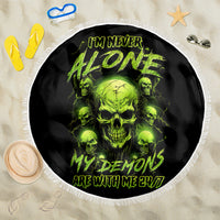 Thunder Skull Beach Blanket Thunder Skull I Never Alone My Demon With Me 24/7 - Wonder Print Shop