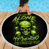 Thunder Skull Beach Blanket Thunder Skull I Never Alone My Demon With Me 24/7 - Wonder Print Shop