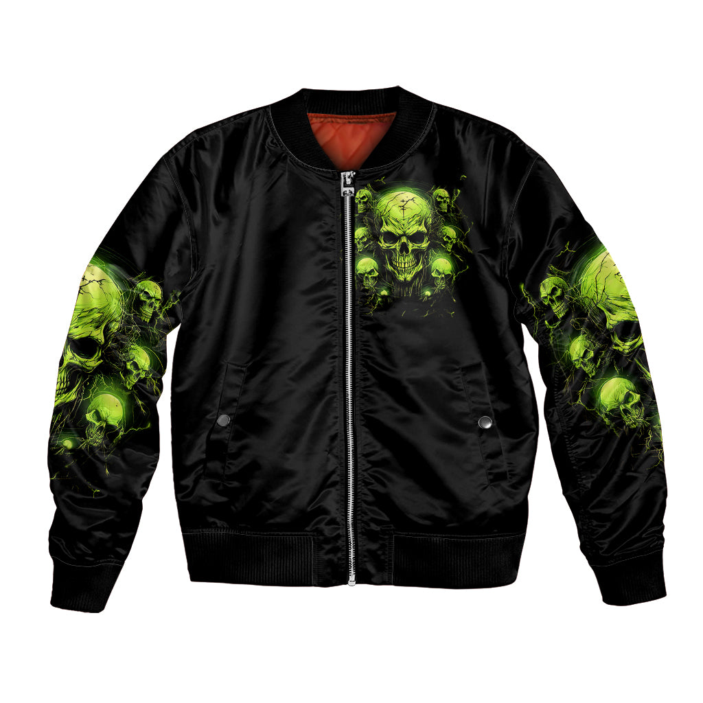 Thunder Skull Bomber Jacket Thunder Skull I Never Alone My Demon With Me 24/7 - Wonder Print Shop