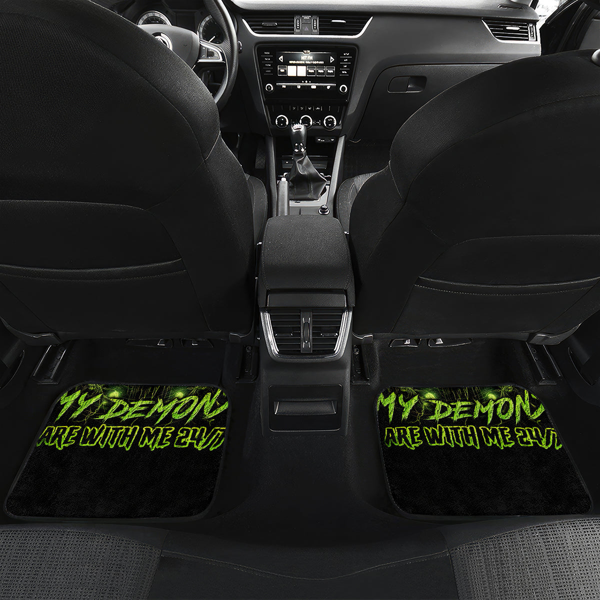 Thunder Skull Car Mats Thunder Skull I Never Alone My Demon With Me 24/7 - Wonder Print Shop