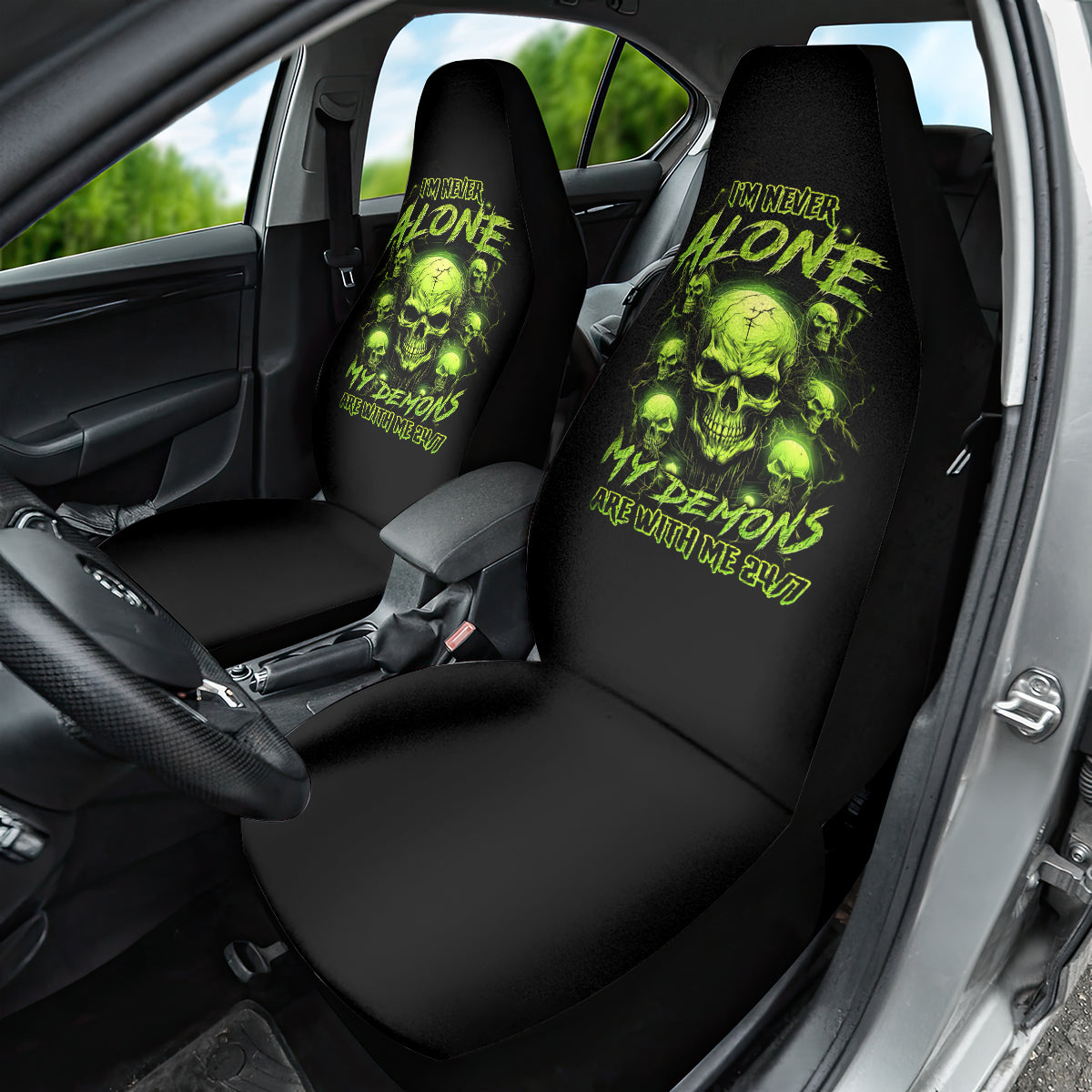 Thunder Skull Car Seat Cover Thunder Skull I Never Alone My Demon With Me 24/7 - Wonder Print Shop
