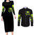 Thunder Skull Couples Matching Long Sleeve Bodycon Dress and Long Sleeve Button Shirts Thunder Skull I Never Alone My Demon With Me 24/7 - Wonder Print Shop