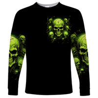 Thunder Skull Long Sleeve Shirt Thunder Skull I Never Alone My Demon With Me 24/7 - Wonder Print Shop