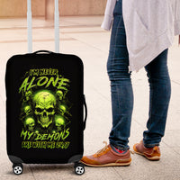 Thunder Skull Luggage Cover Thunder Skull I Never Alone My Demon With Me 24/7 - Wonder Print Shop