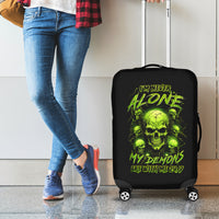 Thunder Skull Luggage Cover Thunder Skull I Never Alone My Demon With Me 24/7 - Wonder Print Shop