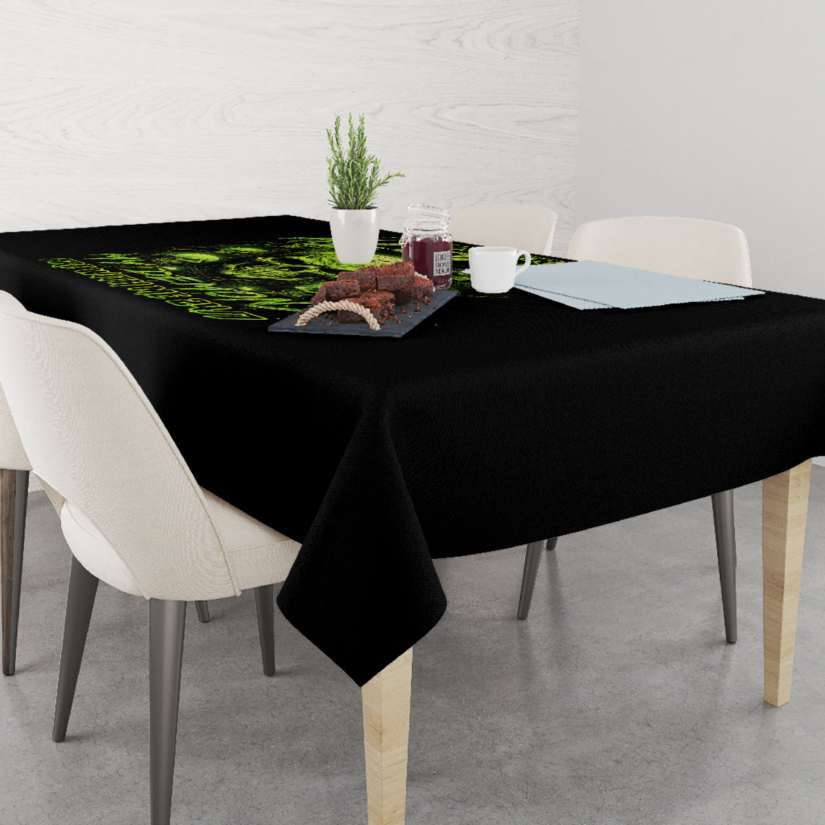 Thunder Skull Tablecloth Thunder Skull I Never Alone My Demon With Me 24/7 - Wonder Print Shop