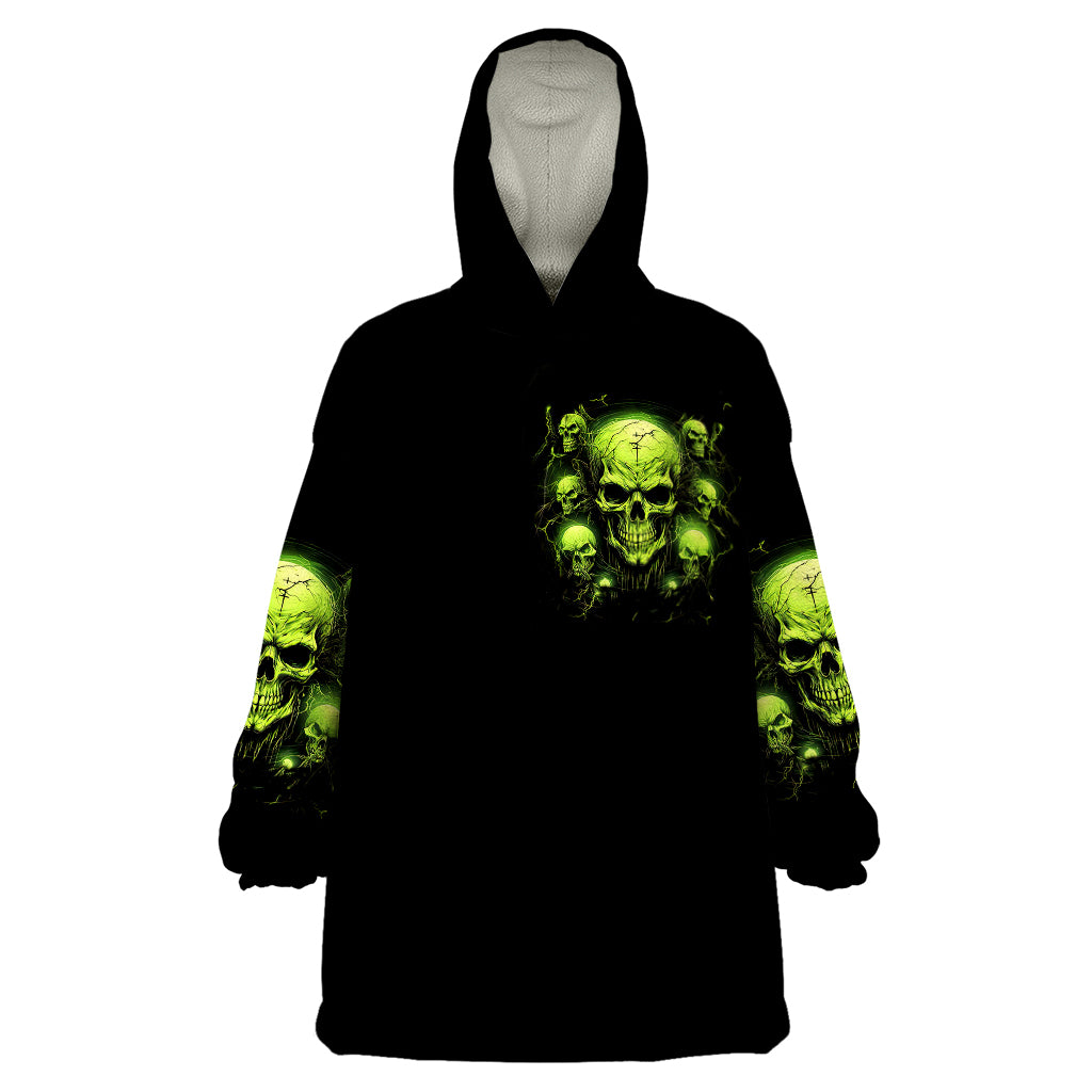 Thunder Skull Wearable Blanket Hoodie Thunder Skull I Never Alone My Demon With Me 24/7 - Wonder Print Shop