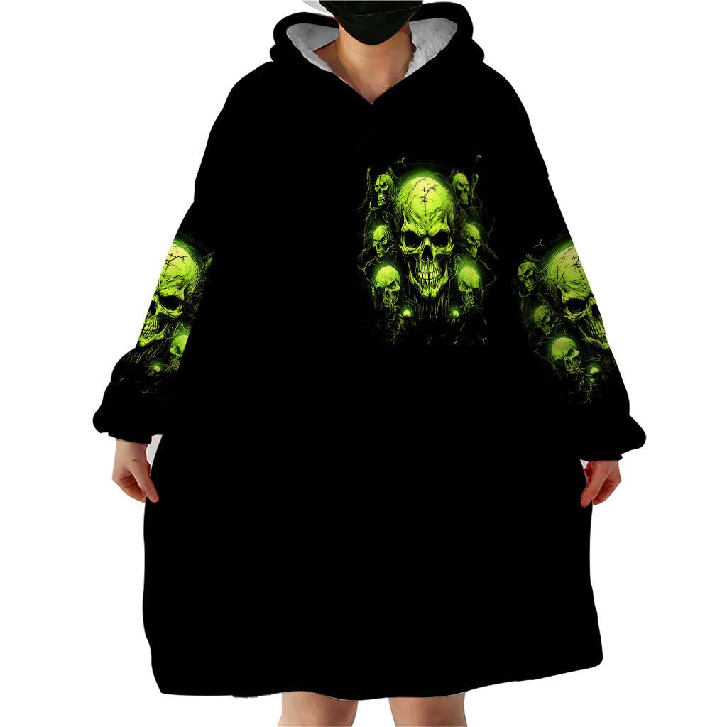 Thunder Skull Wearable Blanket Hoodie Thunder Skull I Never Alone My Demon With Me 24/7 - Wonder Print Shop