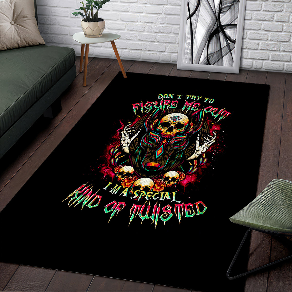 Anubis Skull Area Rug Skull Anubis Don't Try To Figured Me Out - Wonder Print Shop