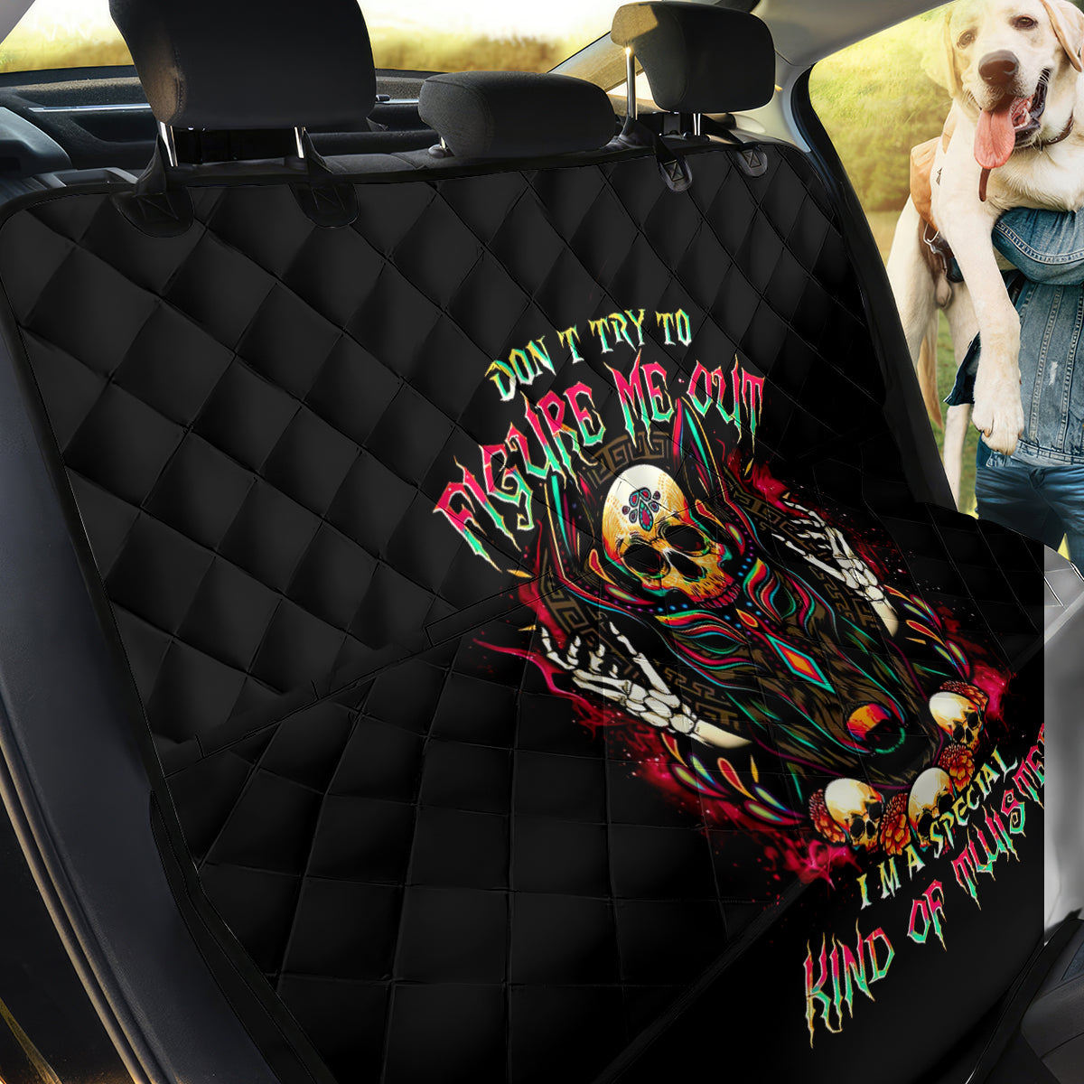 Anubis Skull Back Car Seat Cover Skull Anubis Don't Try To Figured Me Out - Wonder Print Shop