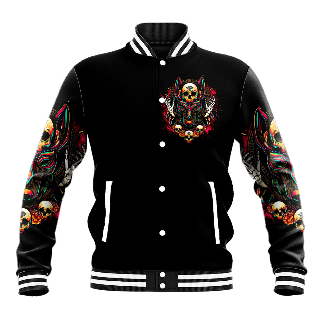 Anubis Skull Baseball Jacket Skull Anubis Don't Try To Figured Me Out - Wonder Print Shop