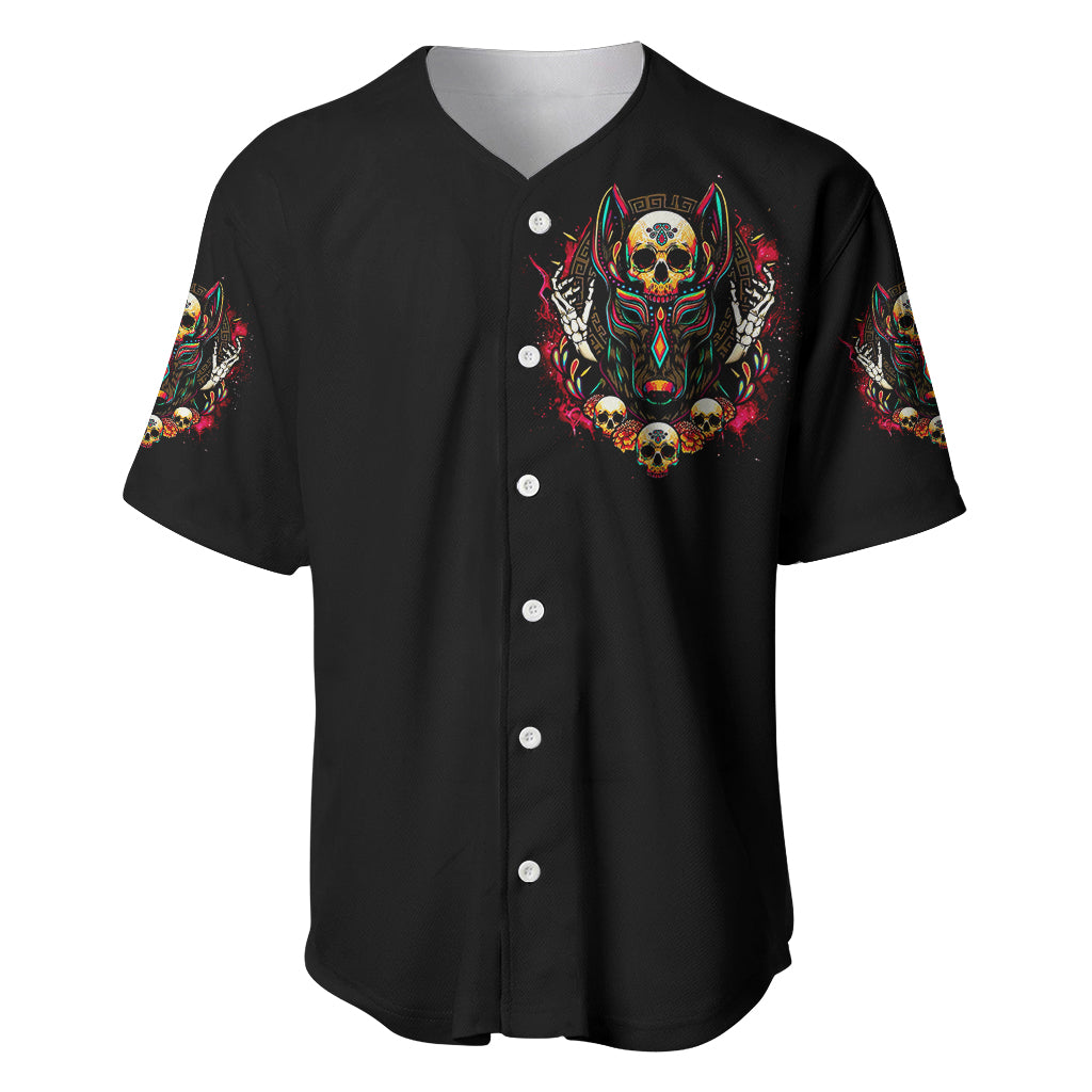 Anubis Skull Baseball Jersey Skull Anubis Don't Try To Figured Me Out - Wonder Print Shop